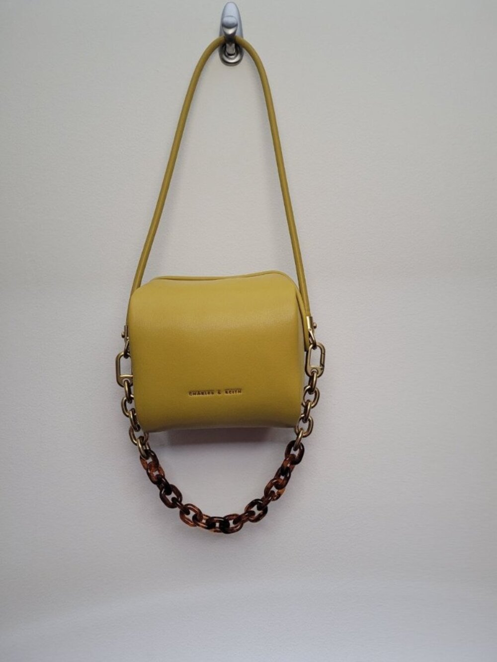 Charles & Keith Mustard Yellow Mini Crossbody Bag | Vegan Leather | CK2-80271031